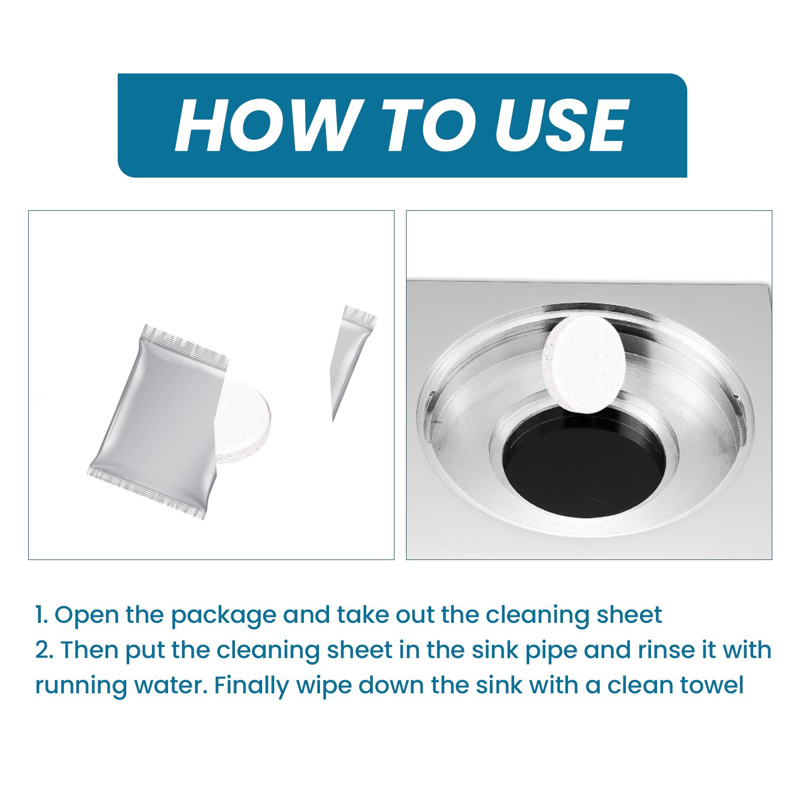 Sink Cleaning Tablets, Kitchen, Sink, Stains, Oil and Pipes, Cleaning Effervescent Tablets - Image 7