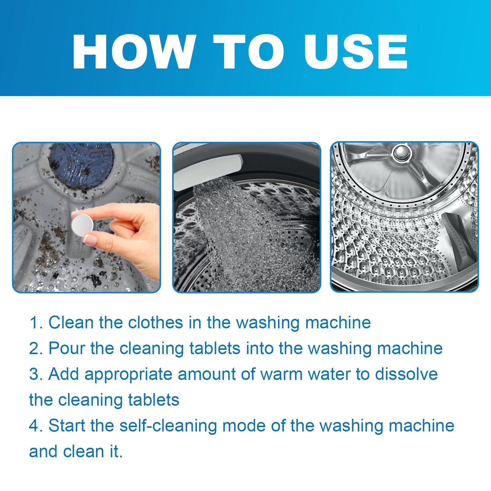 Washing Machine Cleaner, Washing Machine Tank Automatic Drum Liner Dirt Cleaning Sheet - Image 6