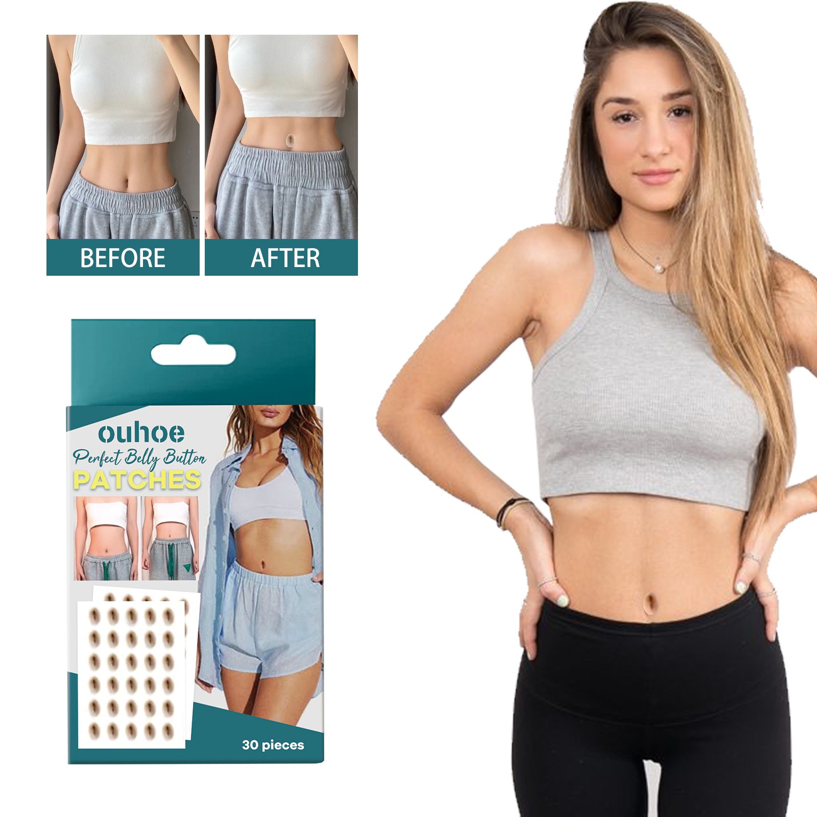 Shaped-up Belly Button Sticker, Height Beauty Body Emulates Waterproof Belly Button Sticker - Image 2