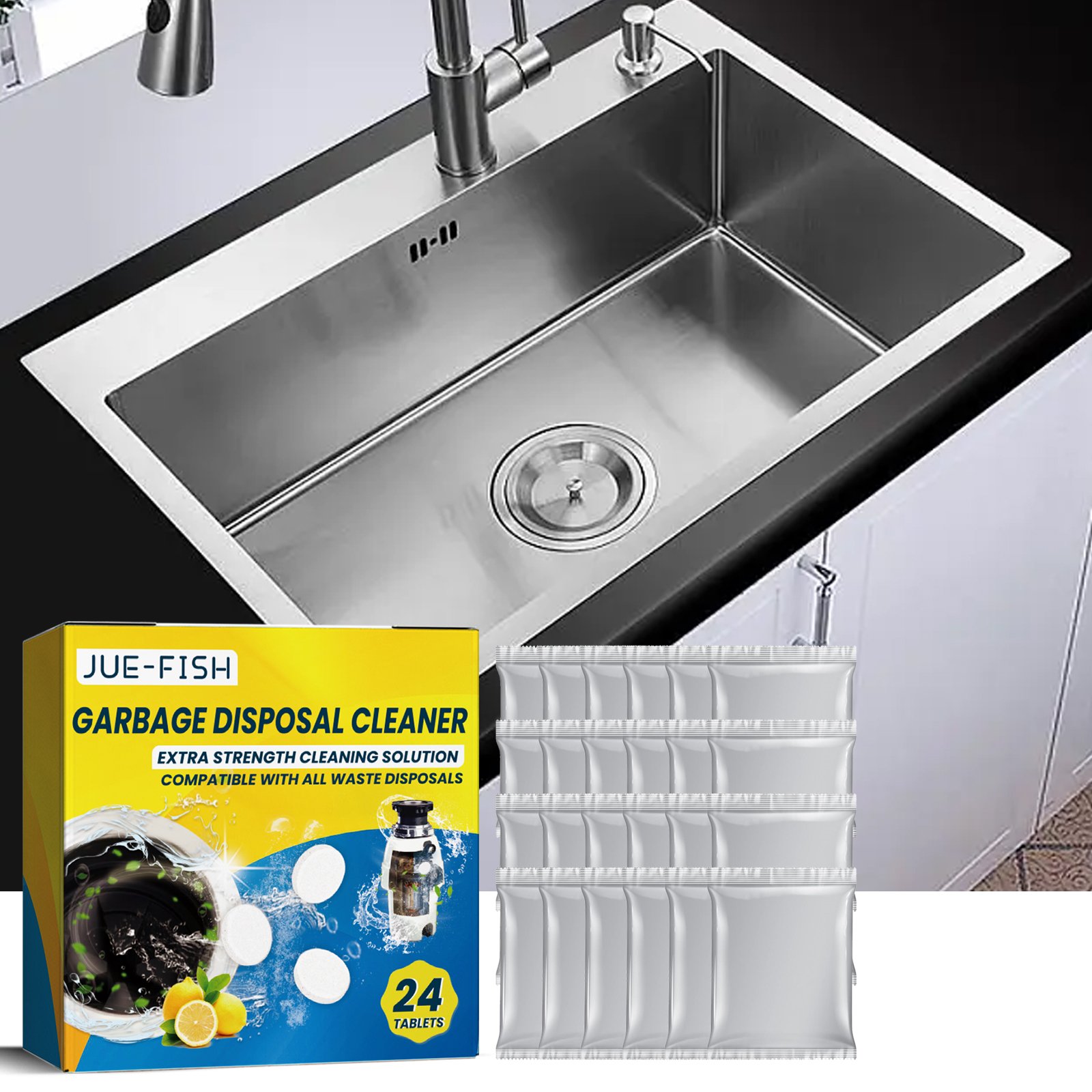 Sink Cleaning Tablets, Kitchen, Sink, Stains, Oil and Pipes, Cleaning Effervescent Tablets - Image 2
