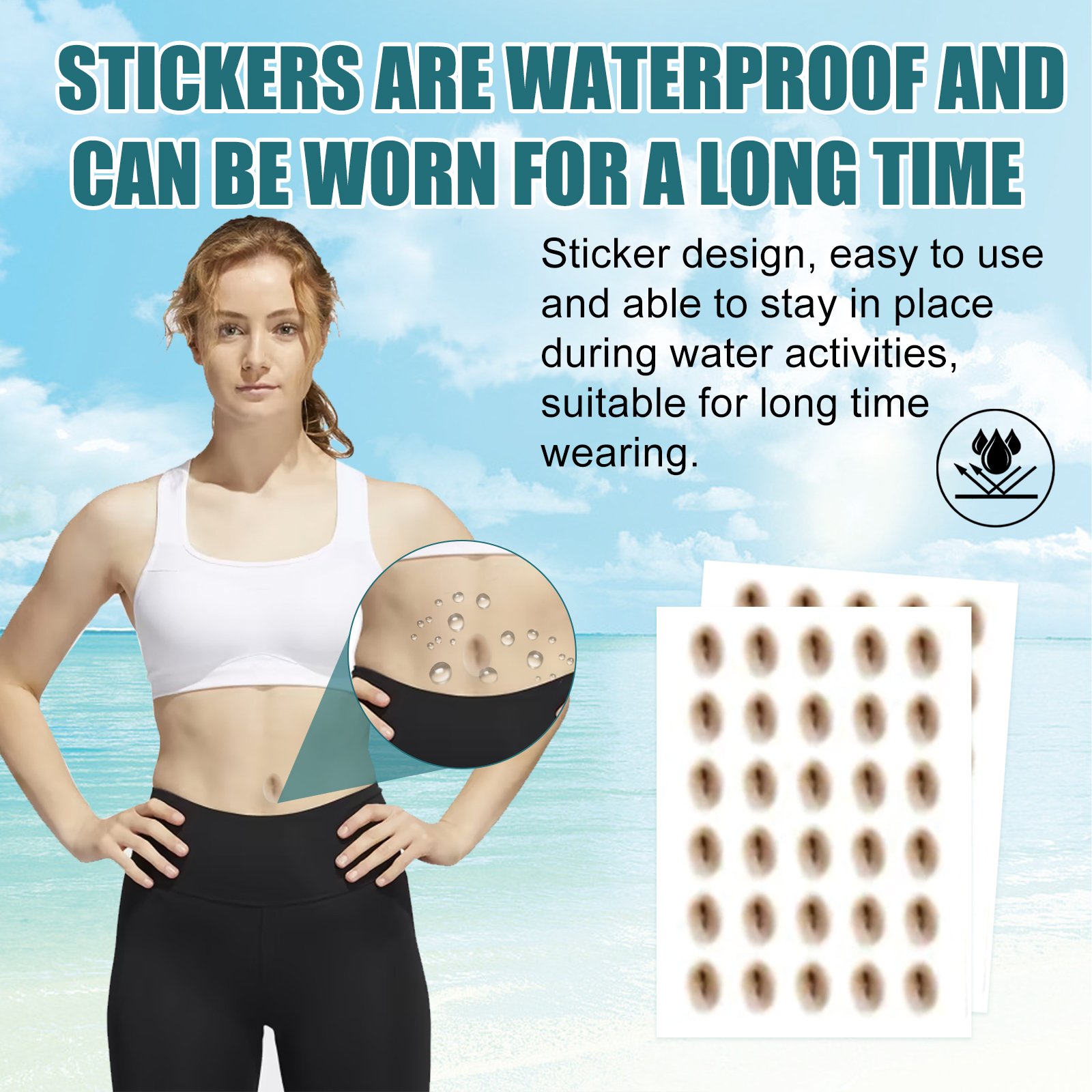 Shaped-up Belly Button Sticker, Height Beauty Body Emulates Waterproof Belly Button Sticker - Image 5